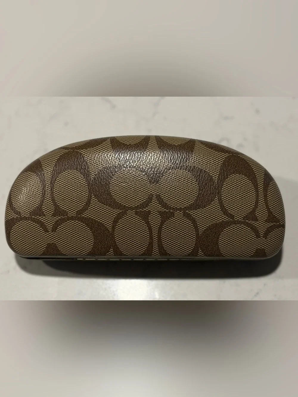 Coach Brown Signature C Monogram Eyeglass Case
